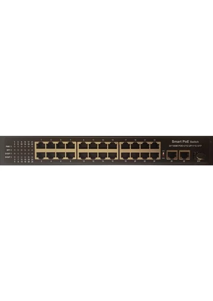 ODS-24P2U1S-300 24 PORT 10/100 24 PORT POE 2XGE UPLINK + 1 SFP 300W YONETILEMEZ SWITCH