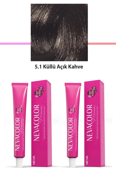 2 li Set Premium 5.1 Küllü Açık Kahve - Kalıcı Krem Saç Boyası 2 X 50 g Tüp