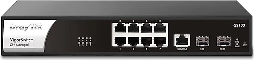 DRAYTEK VigorSwitch G2100 8GE Port, 2xSFP Yönetilebilir Switch