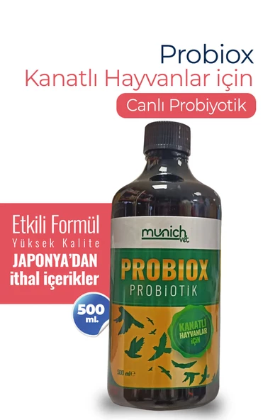 Munich Vet Probiox Kuşlar Için Sıvı Probiyotik 500 Ml