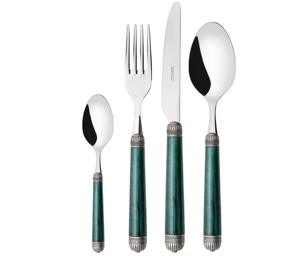 Mikasa Moor Dorıco Parlak Yeşil 24 Parça Çatal Kaşık Bıçak Seti P319.014991 - 1