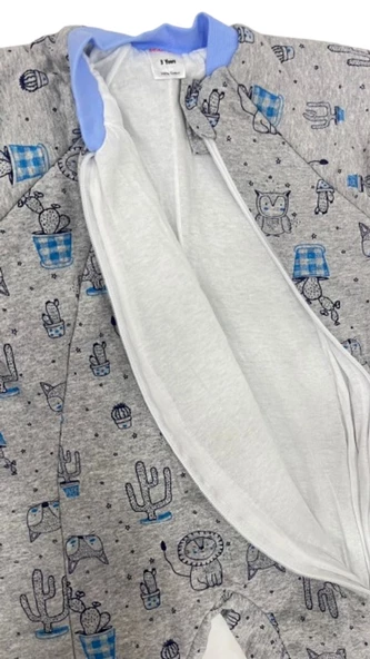 uğurböceğiçocuk Elyaflı Ve Fermuarlı Baykuş Desenli Kışlık Çocuk Uyku Tulumu Unisex - 8