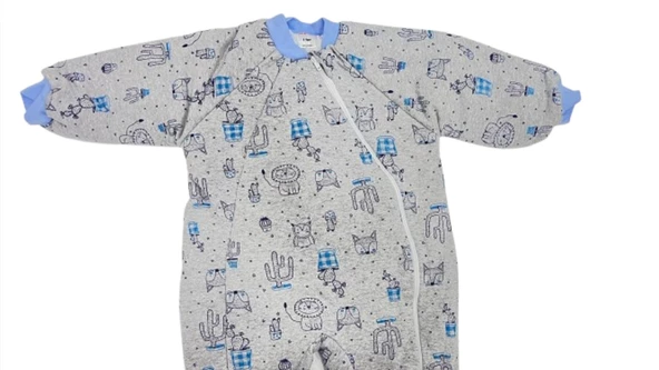 uğurböceğiçocuk Elyaflı Ve Fermuarlı Baykuş Desenli Kışlık Çocuk Uyku Tulumu Unisex - 6