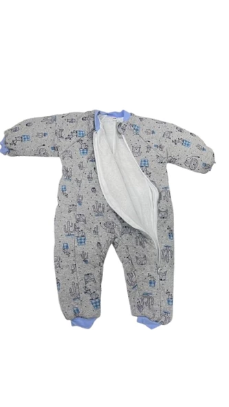 uğurböceğiçocuk Elyaflı Ve Fermuarlı Baykuş Desenli Kışlık Çocuk Uyku Tulumu Unisex - 7