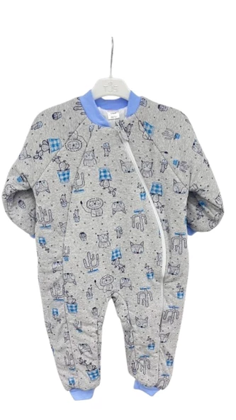 uğurböceğiçocuk Elyaflı Ve Fermuarlı Baykuş Desenli Kışlık Çocuk Uyku Tulumu Unisex - 5