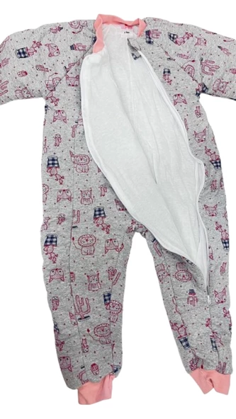 uğurböceğiçocuk Elyaflı Ve Fermuarlı Baykuş Desenli Kışlık Çocuk Uyku Tulumu Unisex - 12