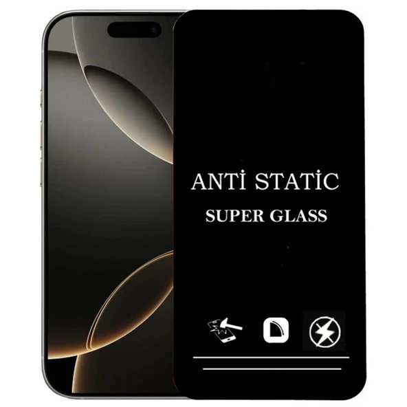 iPhone 16 Pro Anti Statik Ekran Koruyucu Toz Tutmayan Kırılmaz Cam