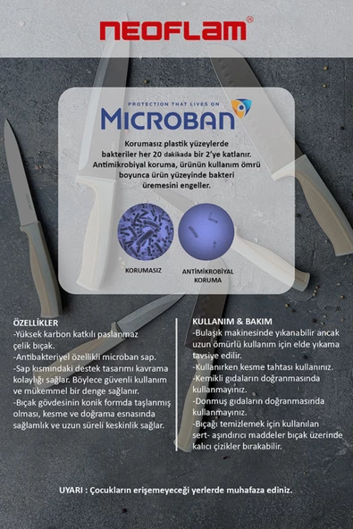 NEOFLAM Fika Kesme Tahtası Seti 3 Parça Gri - 4