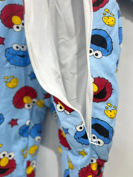 uğurböceğiçocuk Elyaflı Ve Fermuarlı Bisküvi Desenli Kışlık Çocuk Uyku Tulumu Unisex - 10