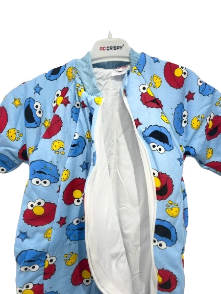 uğurböceğiçocuk Elyaflı Ve Fermuarlı Bisküvi Desenli Kışlık Çocuk Uyku Tulumu Unisex - 7