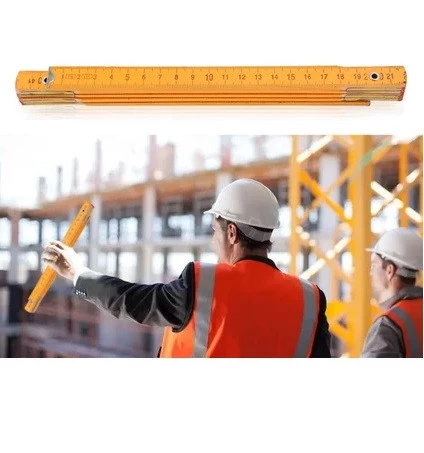 Ahşap Katlanır Marangoz Ölçüm Cetveli Metresi 100cm - 6