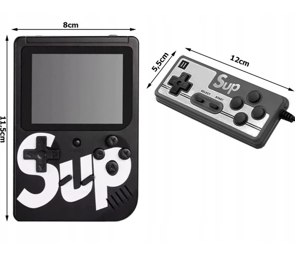 QASUL Video Oyun Konsolu 400 Oyunlu Mini Atari Gameboy Siyah - 3