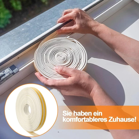 Kahverengi Pencere Fitili 10 metre Yapışkanlı Pimapen Kapı Fitili Cam Bandı Pencere Yalıtım Süngeri - Resim 7