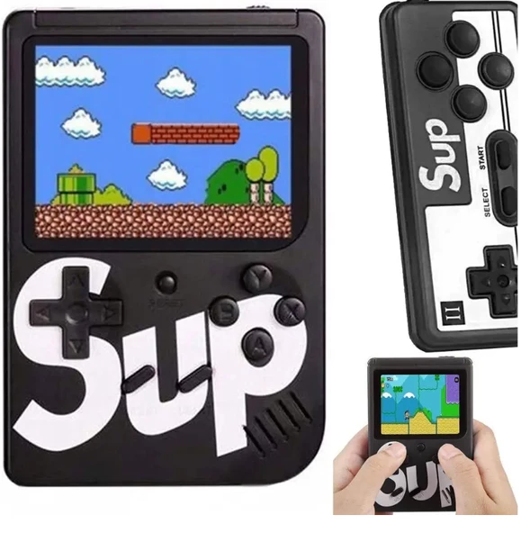 QASUL Video Oyun Konsolu 400 Oyunlu Mini Atari Gameboy Siyah - 4