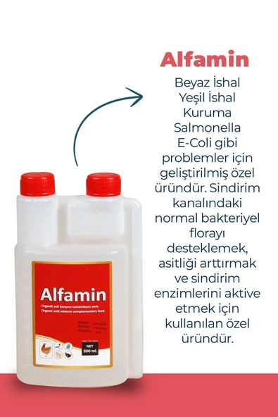 ALFAMİN Alfamin Kuşlar Için Ishal Kuruma Sallabas Ürünü 500 ml - 2