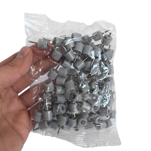 Lüks Çivili Raf Pimi Mobilya Ayakkabılık Dolap Arası İçi Raf Pim Sert Plastik Gri Renk (100 ADET) - 4