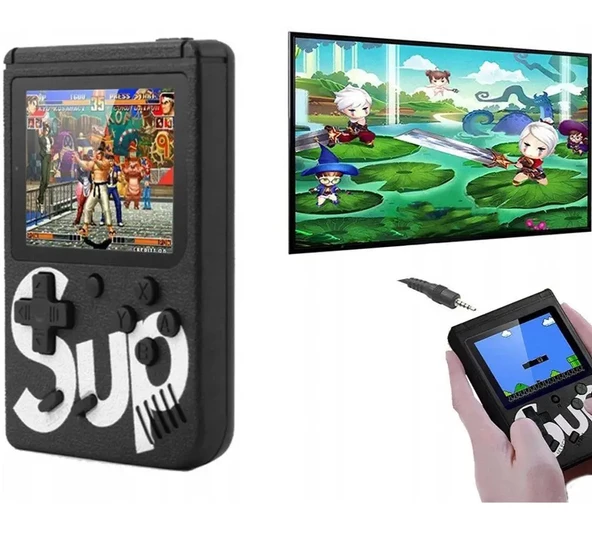 QASUL Video Oyun Konsolu 400 Oyunlu Mini Atari Gameboy Siyah - 2