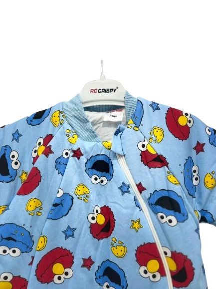 uğurböceğiçocuk Elyaflı Ve Fermuarlı Bisküvi Desenli Kışlık Çocuk Uyku Tulumu Unisex - 5