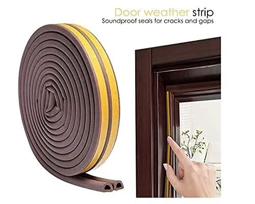 Kahverengi Pencere Fitili 10 metre Yapışkanlı Pimapen Kapı Fitili Cam Bandı Pencere Yalıtım Süngeri - Resim 4