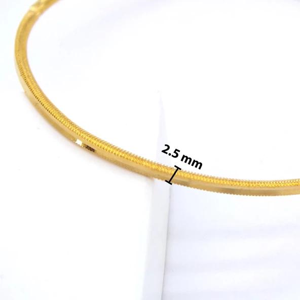 4 Adet 22 Ayar Altın Kaplama Çelik Kadın Ajda Bilezik - BSET-117 - 2