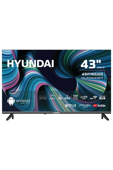 Hyundai 43HYN3103 43" 109 Ekran Full HD Uydu Alıcılı Android Smart LED TV