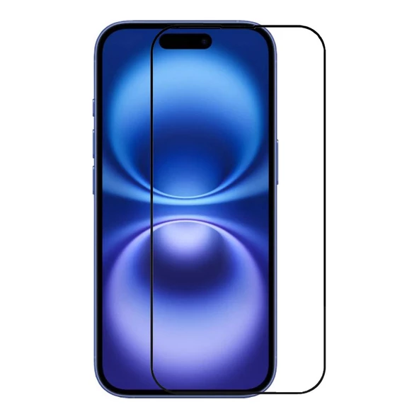 iPhone 16 Ekran Koruyucu 9D Tam Kaplayan Kavisli