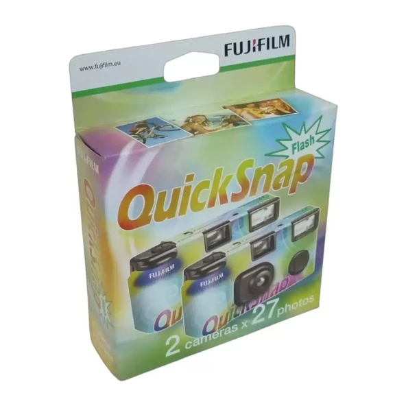 Fujifilm Quicksnap 27 Pozluk Çek At Flaşlı Analog Fotoğraf Makinesi Çiftli ( 27 Foto x2)