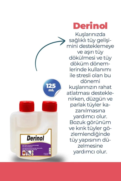 Munich Vet Kuşlar Için Derinol Kanatlı Tüy Ve Deri Ürünü 125 Ml - 2