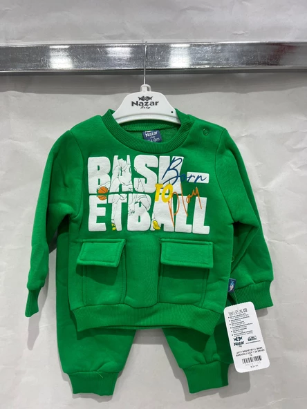 uğurböceğiçocuk 24711 Basketball Yazı Baskılı 2'li Erkek Bebek Takım - 8