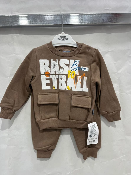 uğurböceğiçocuk 24711 Basketball Yazı Baskılı 2'li Erkek Bebek Takım - 5
