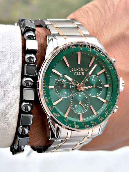 Jg. Polo Clup JPC.0724 S04064A.4 Çelik Kordon Erkek Kol Saati - Resim 2