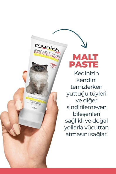 Munich Vet Malt Pasta 100 Gr. - Kediler Için Tüy Yumağını Önleyici Macun - Memnuniyet Garantili - 2