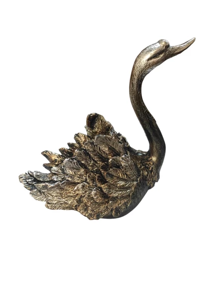 Elişi Simli Parlayan Kuğu Biblo Heykel Hediyelik Dekoratif Ürün Vitrin Masa Süsü Ev Hediyesi Rose - 2