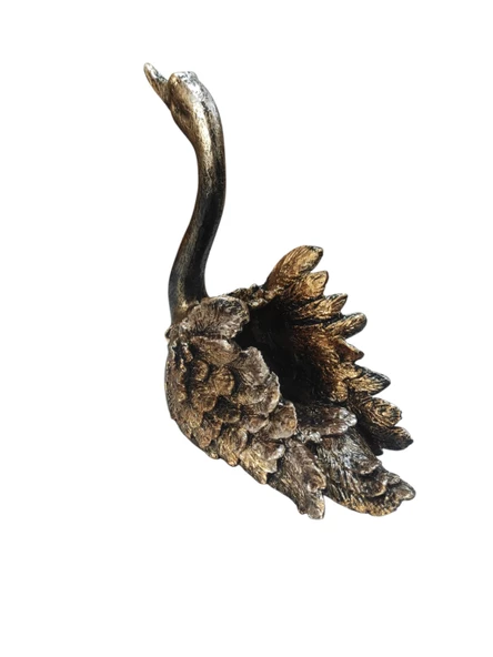 Elişi Simli Parlayan Kuğu Biblo Heykel Hediyelik Dekoratif Ürün Vitrin Masa Süsü Ev Hediyesi Rose - 3