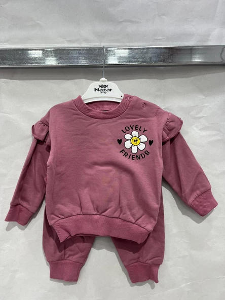 uğurböceğiçocuk 24735 Papatya Lovely Friends Baskılı2'li Kız Bebek Takım - 5