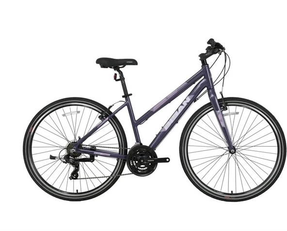 BİSAN GUIDA KADIN ŞEHİR BİSİKLETİ 45CM V 28 JANT 21 VİTES METALİK GRİ MAVİ BEYAZ