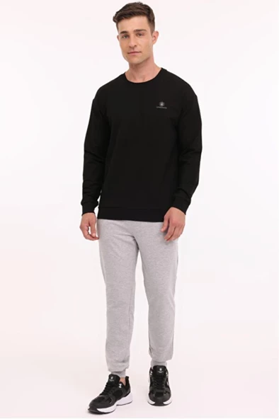 Lumberjack MB SN75 C NECK SW 4PR Erkek Sweatshirt Siyah S-XXL - 4