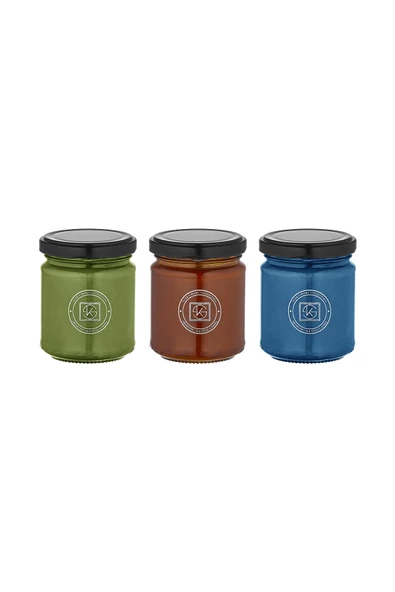 Selka Home - Rainbow 3'lü Renkli Cam Tasarım Kokulu Candle Mum - 6