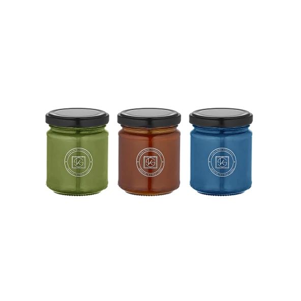 Selka Home - Rainbow 3'lü Renkli Cam Tasarım Kokulu Candle Mum - 4