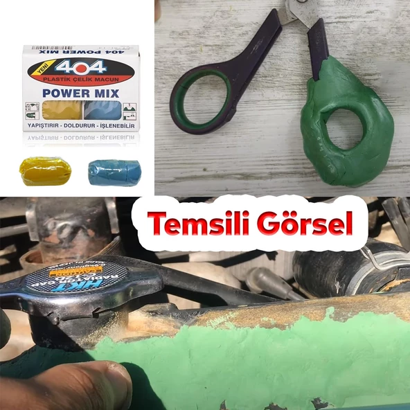 Metal Plastik Seramik Çelik 404 Yapıştırıcı Doldurur İşlenir Boyanabilir Güçlü Hamur Yapıştırıcı - Resim 2
