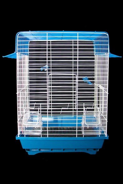 Kuş Kafesi Muhabbet Kuşu Kafesi Papağan Kafesi 3 Kapılı Izgaralı Çekmeceli Akıllı Yemlik Kapılı - 4