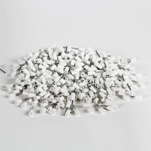 Stronger 1000 Adet Yüksük 0.75 mm Beyaz İzoleli Kablo Pabuç - 2