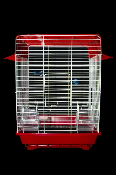 Kuş Kafesi Muhabbet Kuşu Kafesi Papağan Kafesi 3 Kapılı Izgaralı Çekmeceli Akıllı Yemlik Kapılı - 7