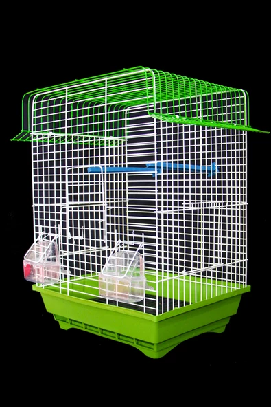 Kuş Kafesi Muhabbet Kuşu Kafesi Papağan Kafesi 3 Kapılı Izgaralı Çekmeceli Akıllı Yemlik Kapılı - 2