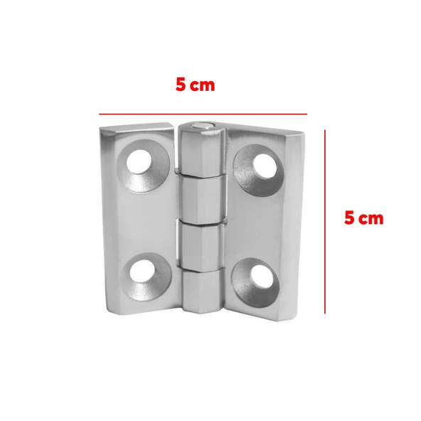 Mobilya Dolap Kapak Hobi Menteşesi Metal Krom 5 cm X 5 cm Kare Yaprak Menteşe 1 Adet - 2