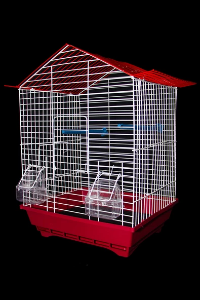 Kuş Kafesi Muhabbet Kuşu Kafesi Papağan Kafesi 3 Kapılı Izgaralı Çekmeceli Akıllı Yemlik Kapılı - 3