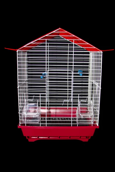 Kuş Kafesi Muhabbet Kuşu Kafesi Papağan Kafesi 3 Kapılı Izgaralı Çekmeceli Akıllı Yemlik Kapılı - 4