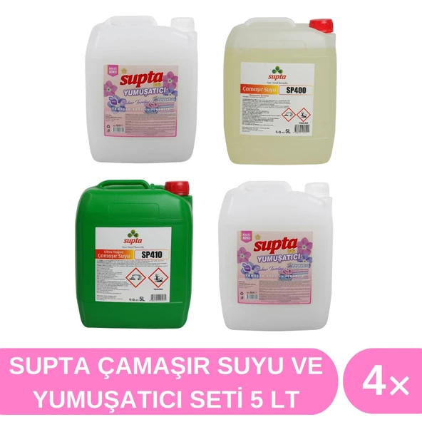 Supta Çamaşır Suyu ve Yumuşatıcı Seti 5 LT