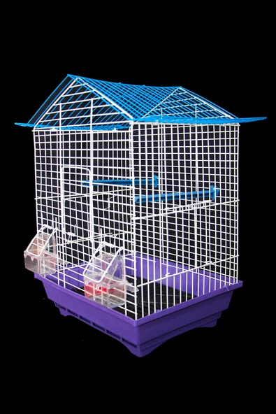 Kuş Kafesi Muhabbet Kuşu Kafesi Papağan Kafesi 3 Kapılı Izgaralı Çekmeceli Akıllı Yemlik Kapılı - 6