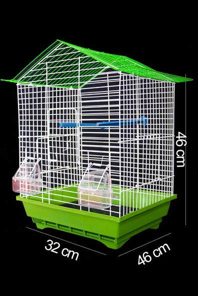 Kuş Kafesi Muhabbet Kuşu Kafesi Papağan Kafesi 3 Kapılı Izgaralı Çekmeceli Akıllı Yemlik Kapılı - 2